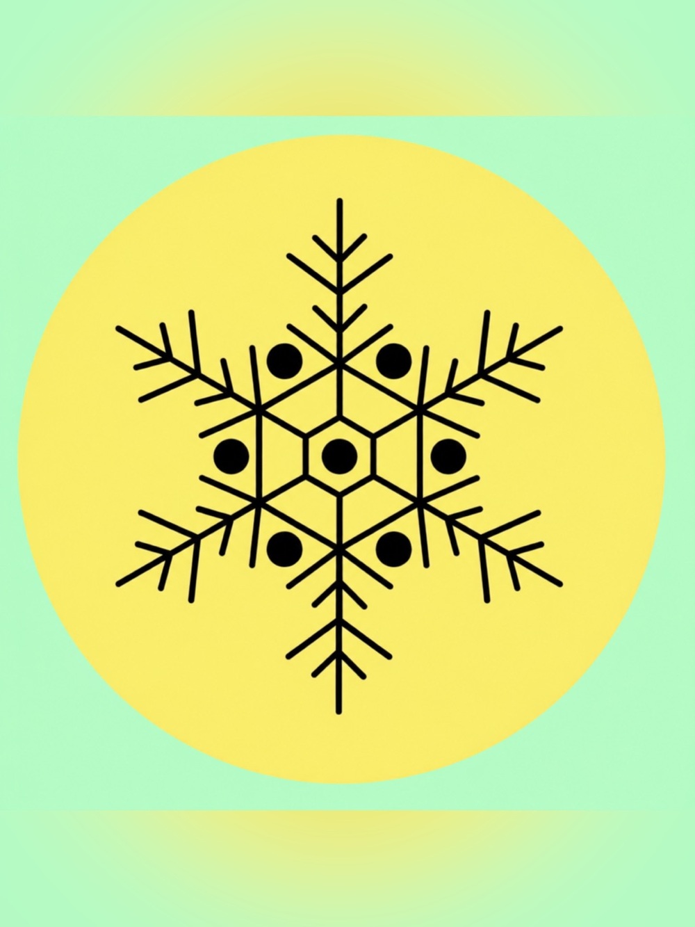 50 SHIPPING‎ STICKERS - 2” ROUND - ‘SNOWFLAKE’ - YELLOW